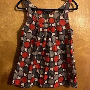 Cute mod top with red belt, Zara sz M